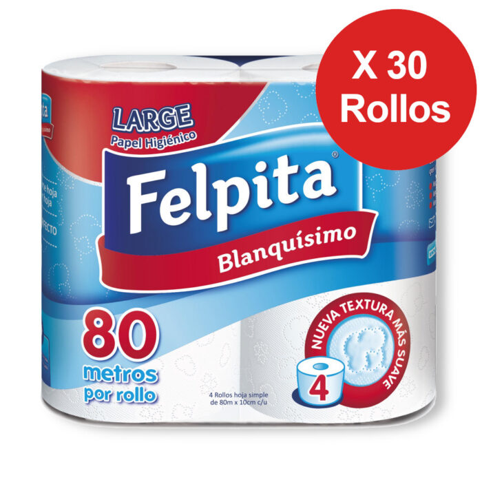 Papel higiénico Felpita 80m x 30u.