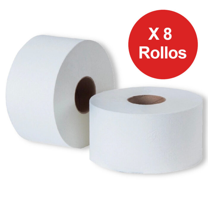 Papel higiénico Jumbo Blanco x 300mt. -Pack x 8u.