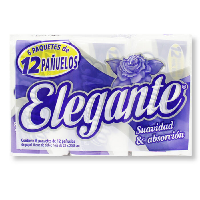 Pañuelitos tissue Elegante 6 pack x 12u.