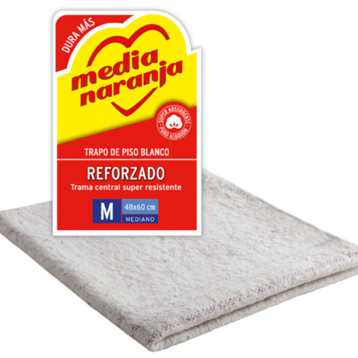 Trapo de piso Media Naranja blanco clasico