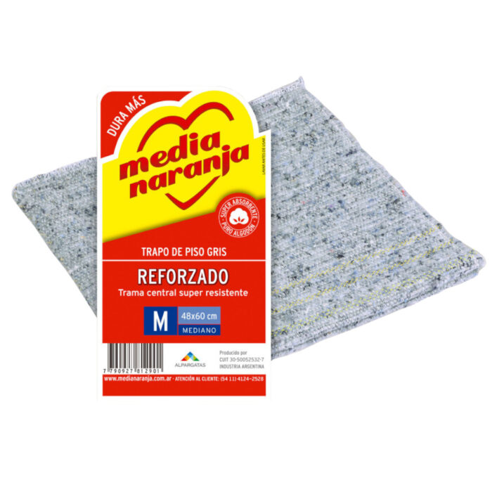 Trapo de piso gris clasico Media Naranja